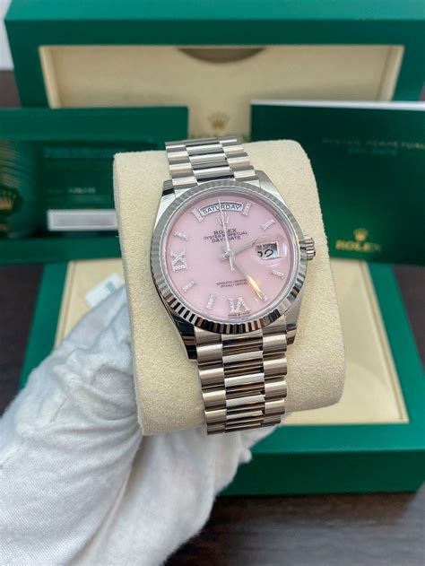 rolex day date pink dial|More.